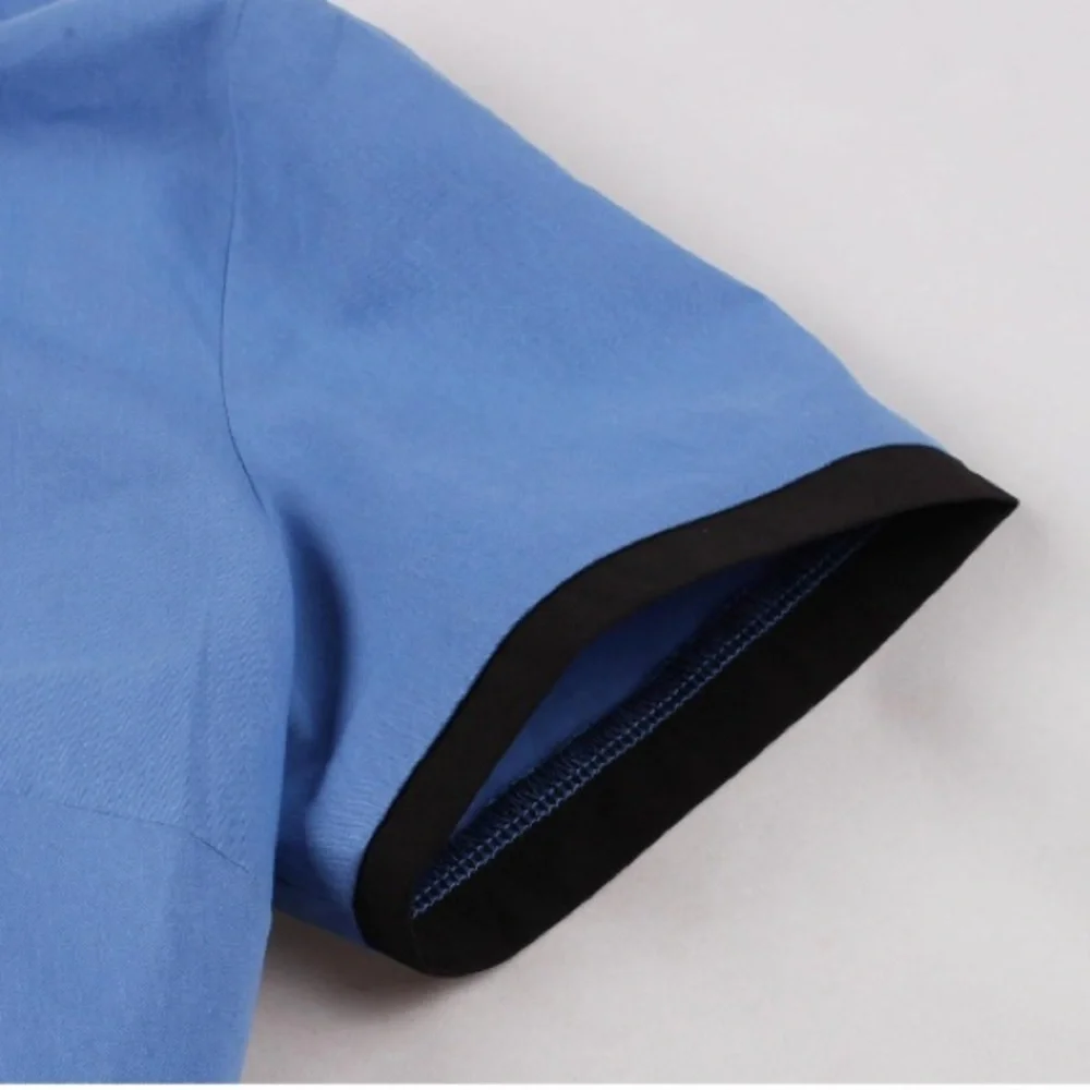 Vintage-Inspired Blue Fit & Flare Dress | Knee-Length | Retro Style Sz 12